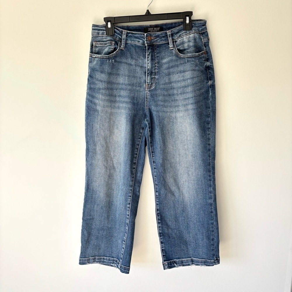 Judy Blue Wide Leg Jeans Medium Wash Denim